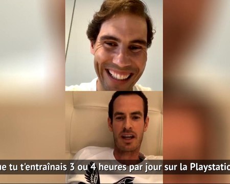 eSport - Rafa Nadal et Andy Murray discutent en marge de l'Open virtuel de Madrid