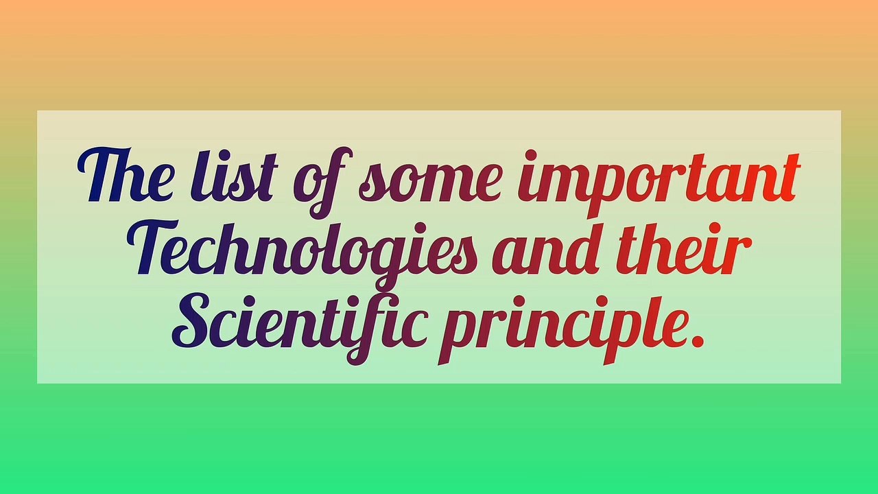 Every Technology with it's Scientific Effect.