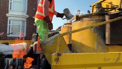 Council staff create colourful  'THANK YOU NHS' road markings outside city hospital