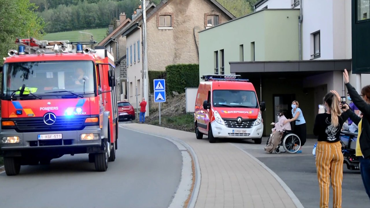 Passage des hommes du poste d'Aubange de la zone de secours, vendredi soir à LA Petite Plante à Musson.