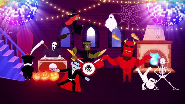 Learn colors Vlog Halloween Ten little indian boys kids song Monster's dance party ghost Dracula Skull