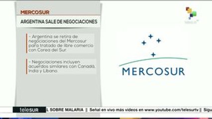 Argentina sale de negociaciones del Mercosur con Corea del Sur