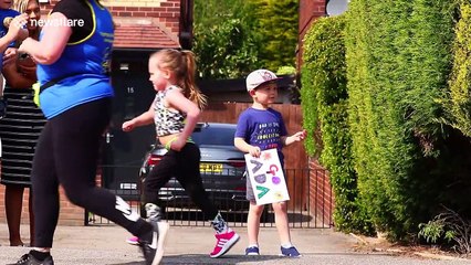 Touching moment 5-year-old liver patient from UK runs 2.6 miles for charity