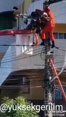 YÜKSEK GERİLİM DİREĞİNDE HIRSIZ POLİS KOVALAMASI  // THIEF POLICE CHASE IN HIGH TENSION POLE