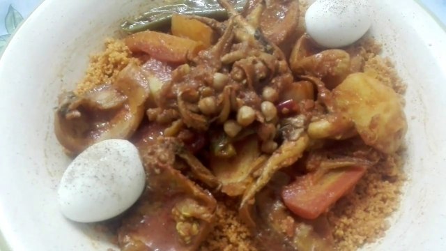 Couscous tunisien aux Seiches | كسكسي تونسي بالشوابي
