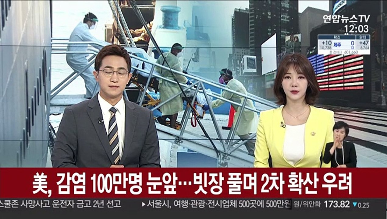 美, 감염 100만명 눈앞…빗장 풀며 2차 확산 우려