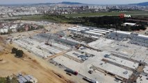 Sancaktepe’deki salgın hastanesinin yapım çalışmaları sürüyor