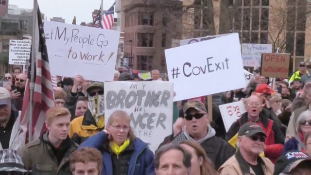 Coronavirus social-distancing measures spark more public protests in the US