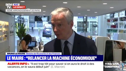 Confinement: "Le chômage partiel est un amortisseur considérable", estime Bruno Le Maire