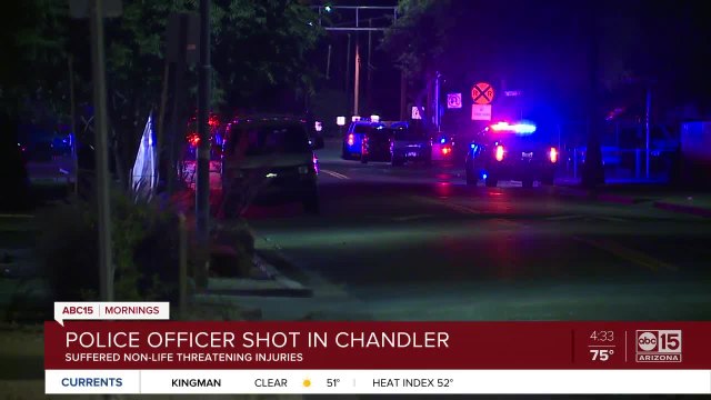 Officer shot in Chandler, suspect on the run
