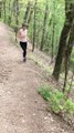 Sneaking Past Snake Scares Woman