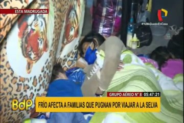 Varados continúan pernoctando en las afueras del Grupo Aéreo N° 8 pese a bajas temperaturas