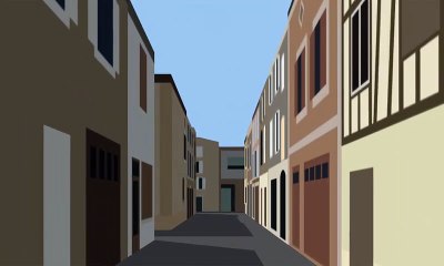 ARTIST DIARY: Julian Opie "French Village" 2020, computer animation