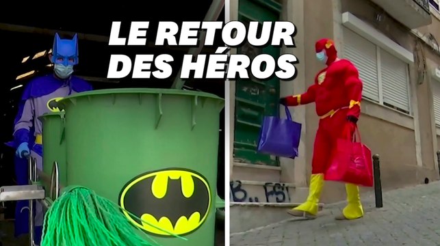À Lisbonne, éboueurs et livreurs honorés en costumes de super-héros