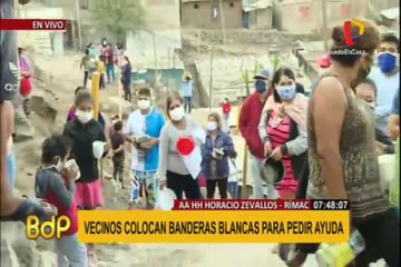 Cerros del Rímac amanecieron con gran cantidad de banderas blancas del hambre