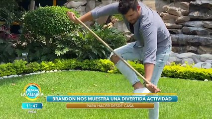 Brandon retó a los demás conductores a hacer el Challenge del palo. ¿Pudieron? | Venga La Alegría