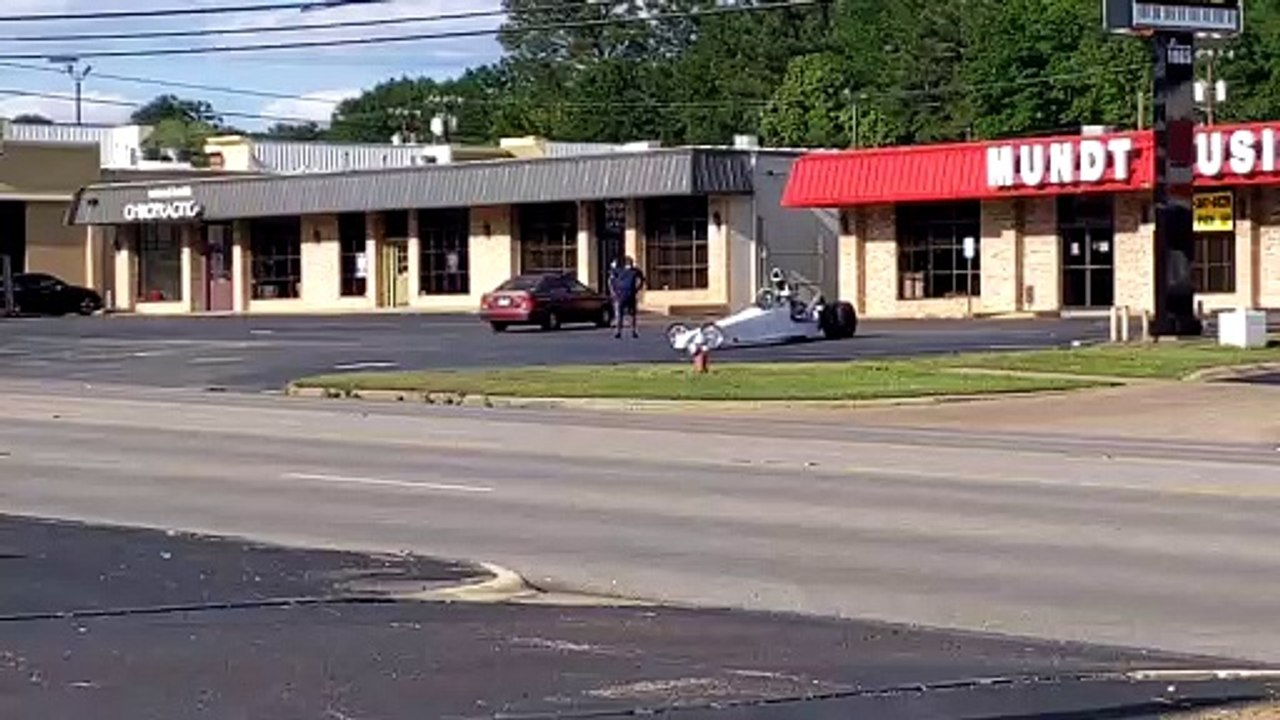 Drag Car Down Broadway in Texas