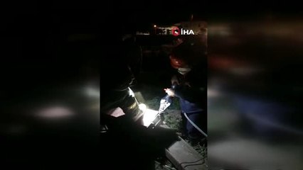 Demir boru içinde mahsur kalan oğlak itfaiye ekipleri tarafından kurtarıldı