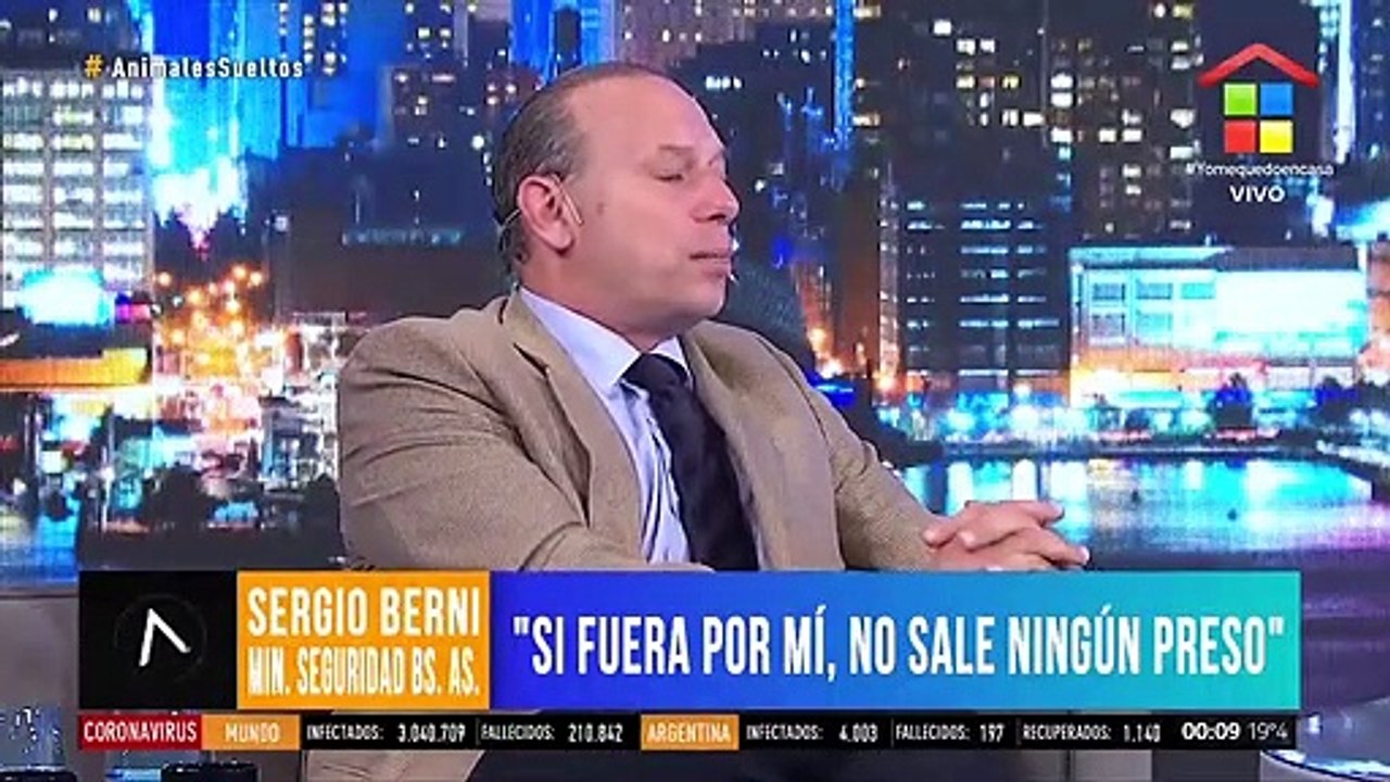 Berni, en contra de que salgan los presos de las cárceles