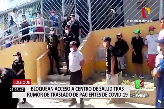 Vecinos cierran ingresos a centro de salud de Comas por rumor que iban atender pacientes con COVID-19