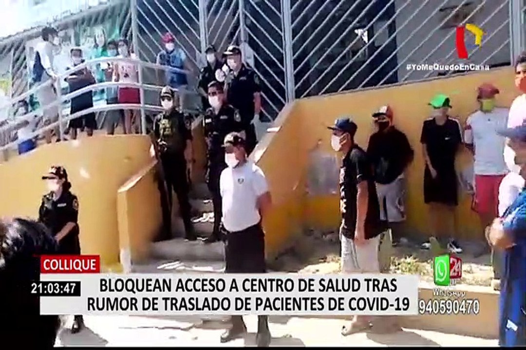 Vecinos cierran ingresos a centro de salud de Comas por rumor que iban atender pacientes con COVID-19