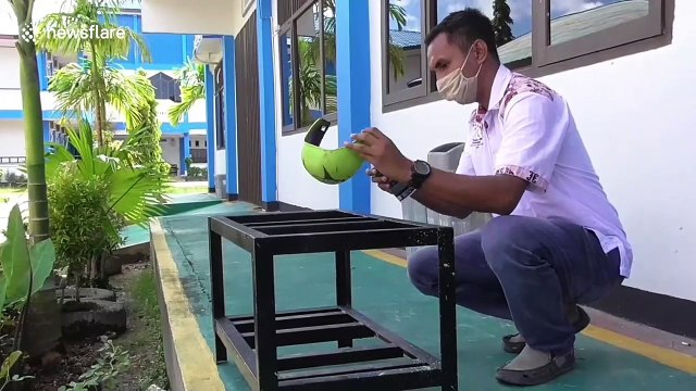 Indonesian workers transform welding masks into face shields for medical workers fighting COVID-19