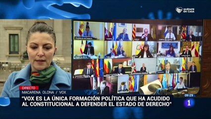 Olona acusa en TVE al Gobierno de aplicar "la eutanasia de la manera más feroz" a los mayores fallecidos por coronavirus