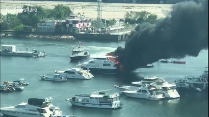 Firefighters battle blaze as three luxury yachts catch fire in Hong Kong’s Victoria Harbour