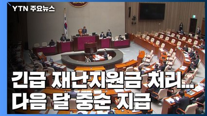 긴급 재난지원금 내일 처리...다음 달 중순 지급 / YTN