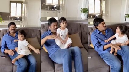Megastar Chiranjeevi Enjoying Music With Grand Daughter Navishka