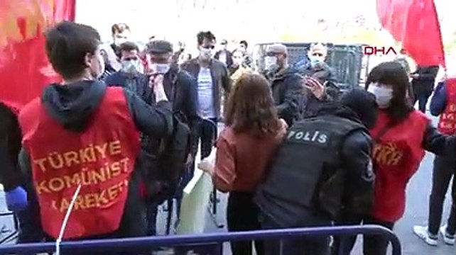 Kazancı Yokuşu'nda sosyal mesafeli 1 Mayıs anması