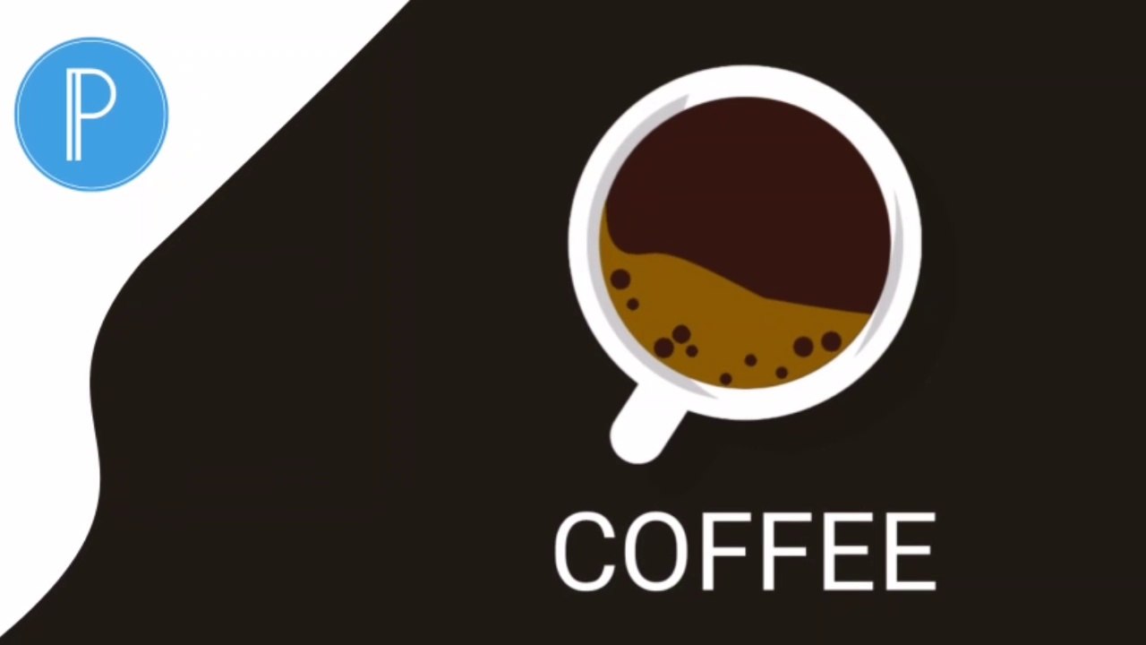 Coffee Flat Logo Design In PixelLab | Finger Tips |
