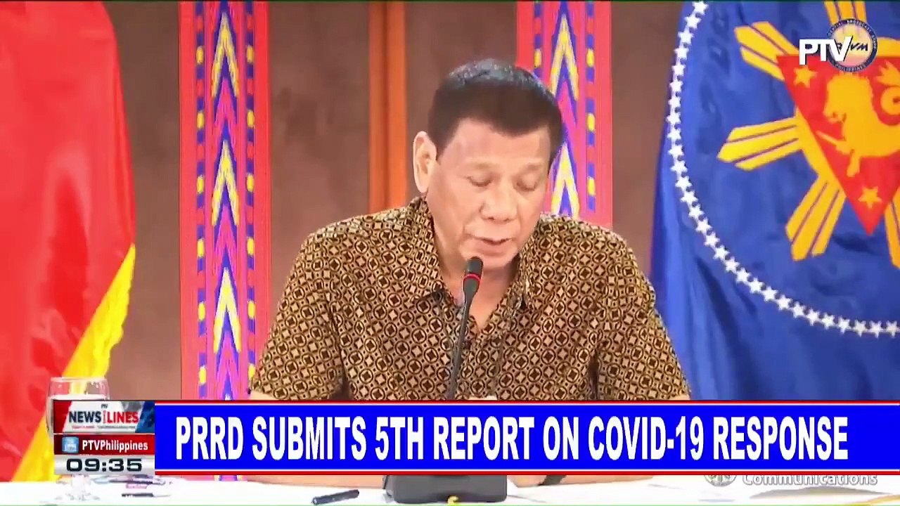 PRRD submits 5th report on CoVID-19 response
