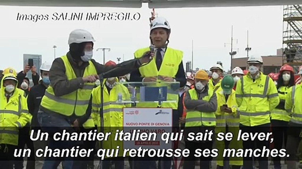 Italie: Gênes pose le dernier tronçon sur son nouveau pont