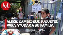 En Tijuana, niño da juguetes por despensas para ayudar a su mamá por pandemia