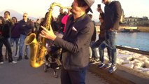 The Best Saxophone Songs - BAD GUY  - STREET SAX PERFORMANCE
