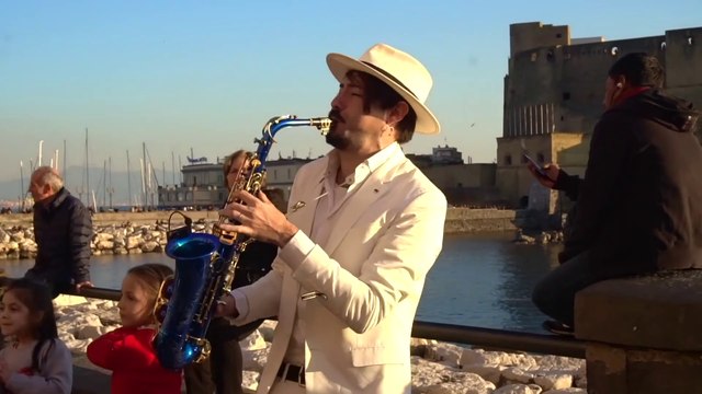 The Best Saxophone Songs - BLUE (Da Ba Dee) - STREET SAX PERFORMANCE on SAX BLUE