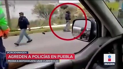 Agreden a policías por encarar a hombre sin cubrebocas