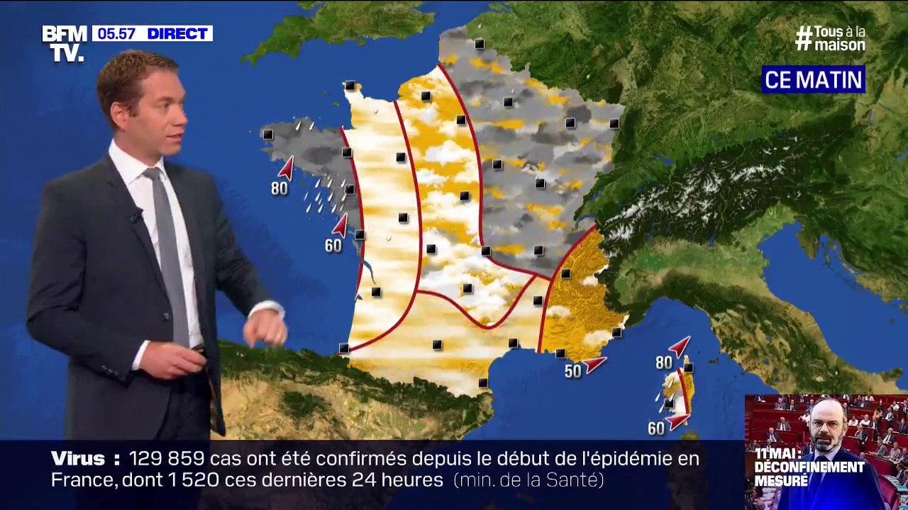 Un temps nuageux ce mercredi avec de la pluie sur presque toute l'Hexagone