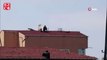 Hava almak için çatıya çıktı karşısında polis dronesini görünce şaşkına döndü