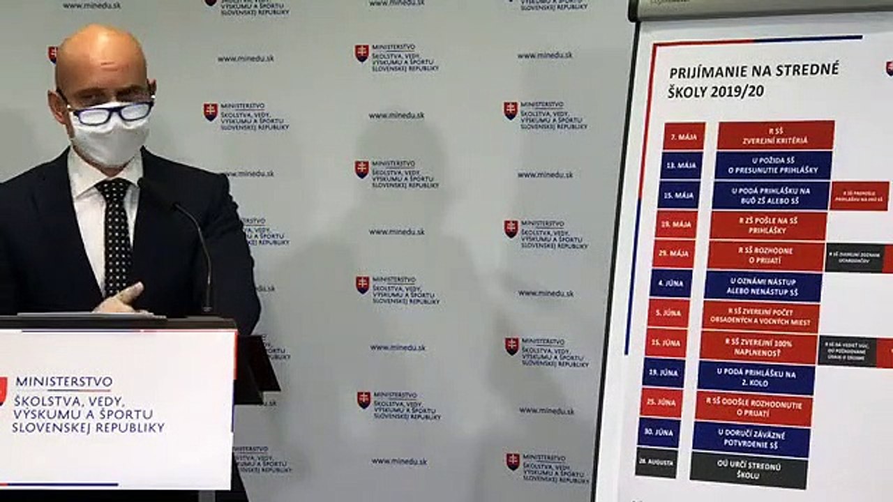 ZÁZNAM: B. Gröhling: Prijímacie pohovory na stredné školy tento rok nebudú