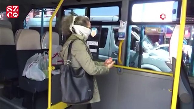 İstanbul'da Minibüslere el dezenfekte ünitesi konuldu