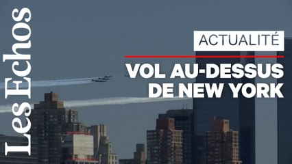 Deux escadrons survolent New York en hommage aux soignants