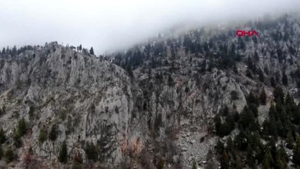 BURDUR Yaban keçileri drone kamerasıyla havadan görüntülendi