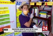 Profesor adaptó sala de su casa para dar clases a distancia