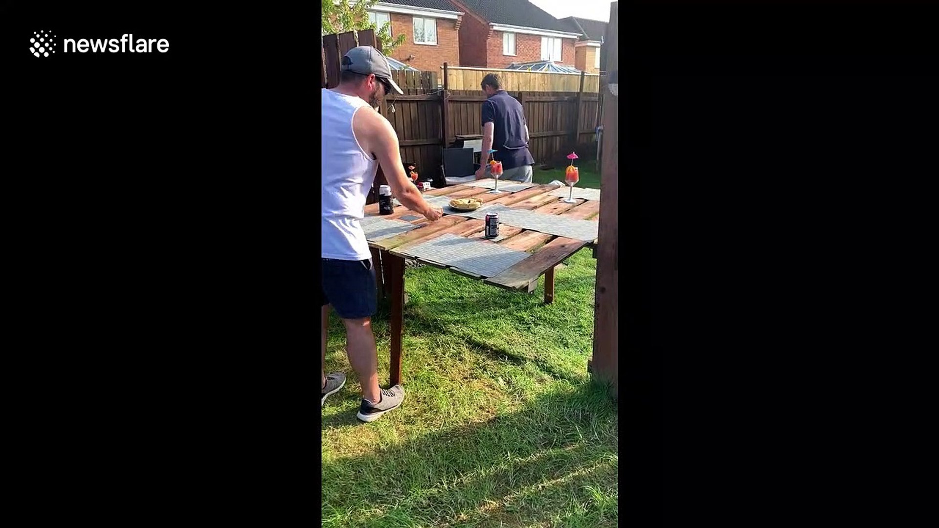 Diy Social Distancing Bar Made By Two Neighbours During Covid 19 Lockdown Video Dailymotion