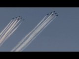 Military jets flyover NYC in formation to thank first responders