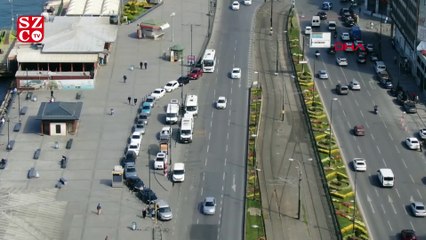 Eminönü ve Karaköy'deki son durum  havadan görüntülendi
