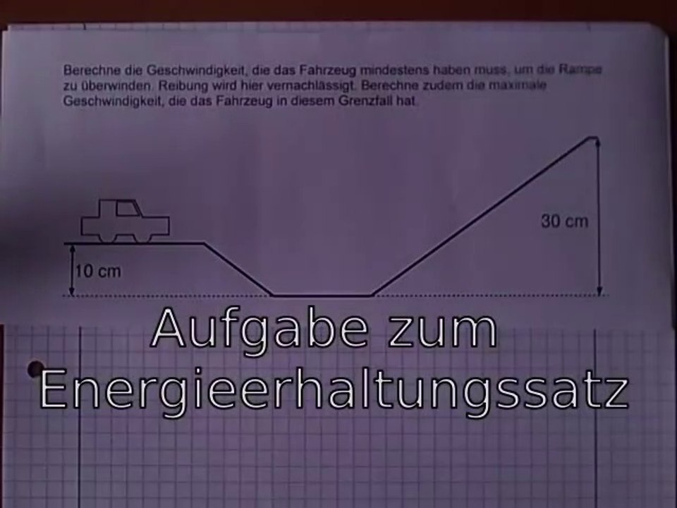 Aufgabe Energieerhaltungssatz Auto-Rampe