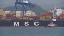 South Korea launches world's biggest container ship